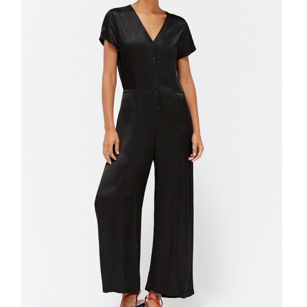 NWT LACAUSA Sabrina Jumpsuit in Black Tar Size XS